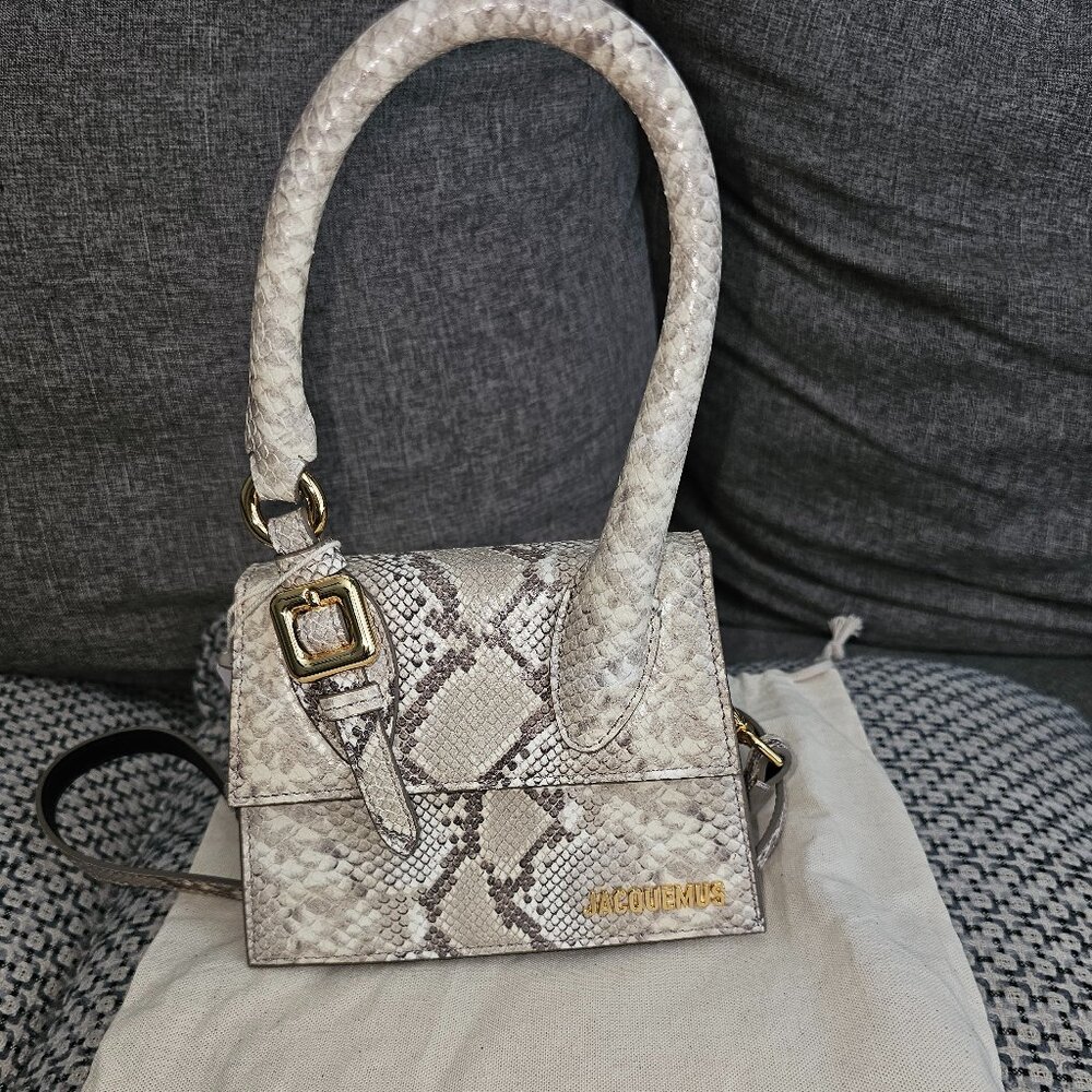 Jacquemus Le Chiquito Moyen Boucle Beige (Snakeskin)